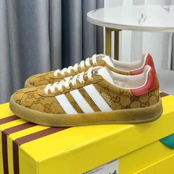 Adidas x Gucci Gazelle Sneaker Tan Monogram Wom - Picture 7 of 9
